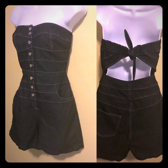 Express Pants - Express Denim Romper. Size 6 NWT